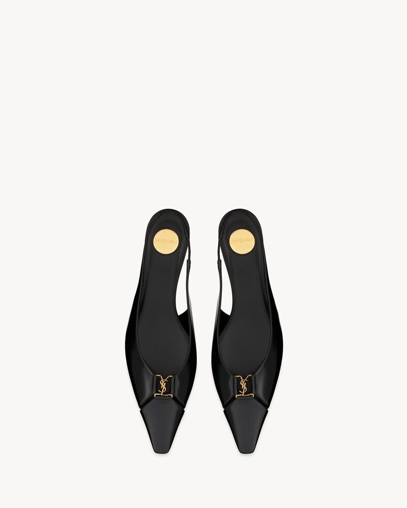BABYLONE slingback flats in smooth leather