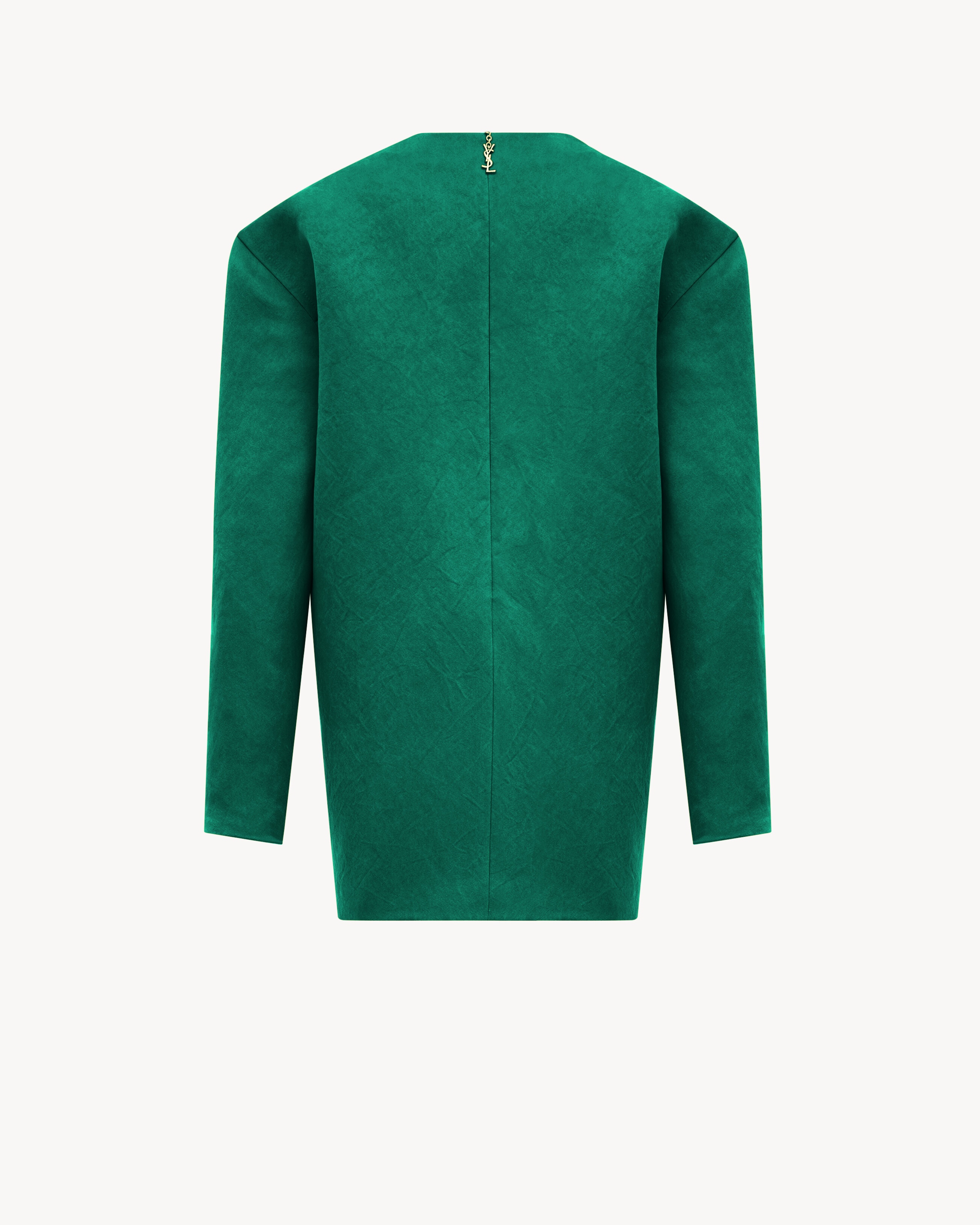 boxy dress in stonewash silk satin