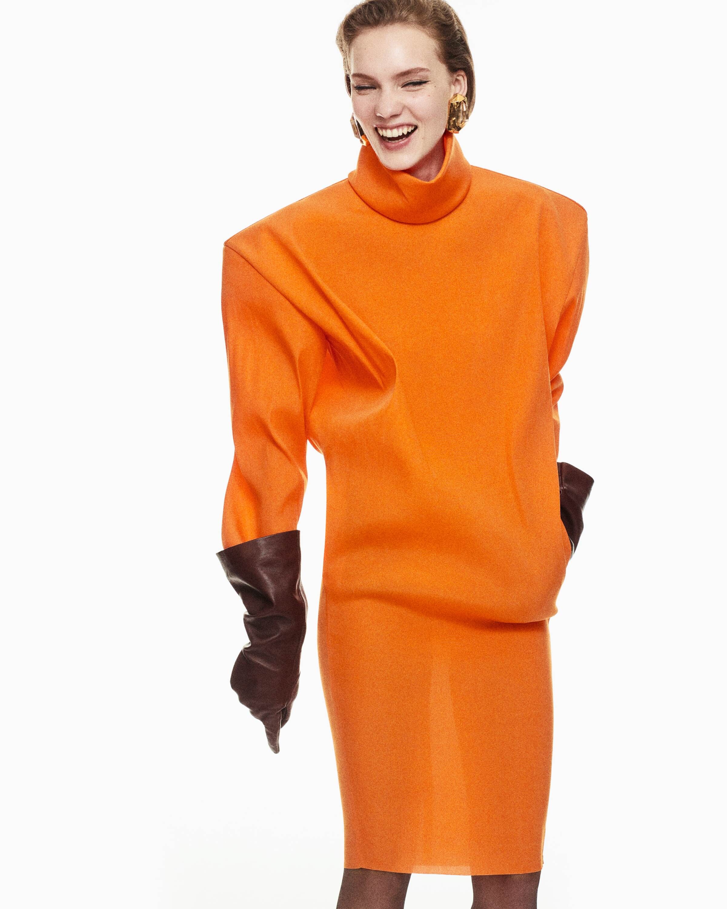 boxy dress in stretch silk