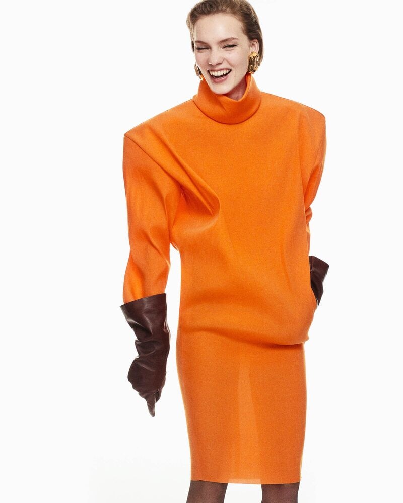 boxy dress in stretch silk