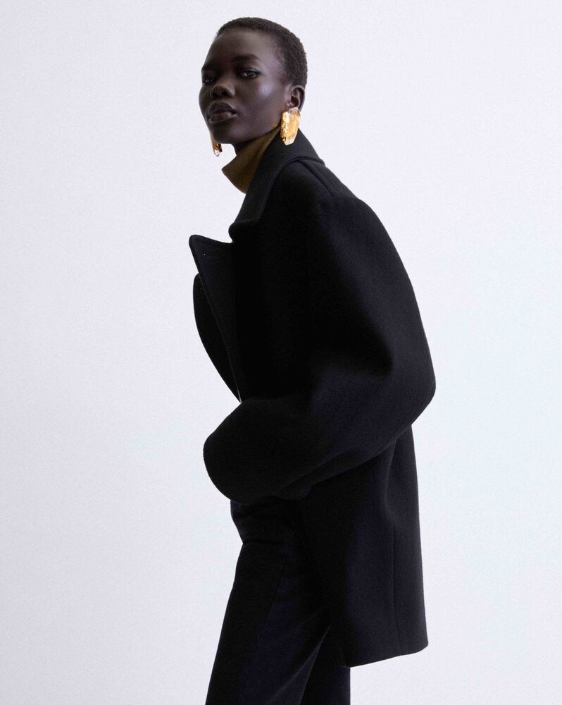 oversized peacoat in wool