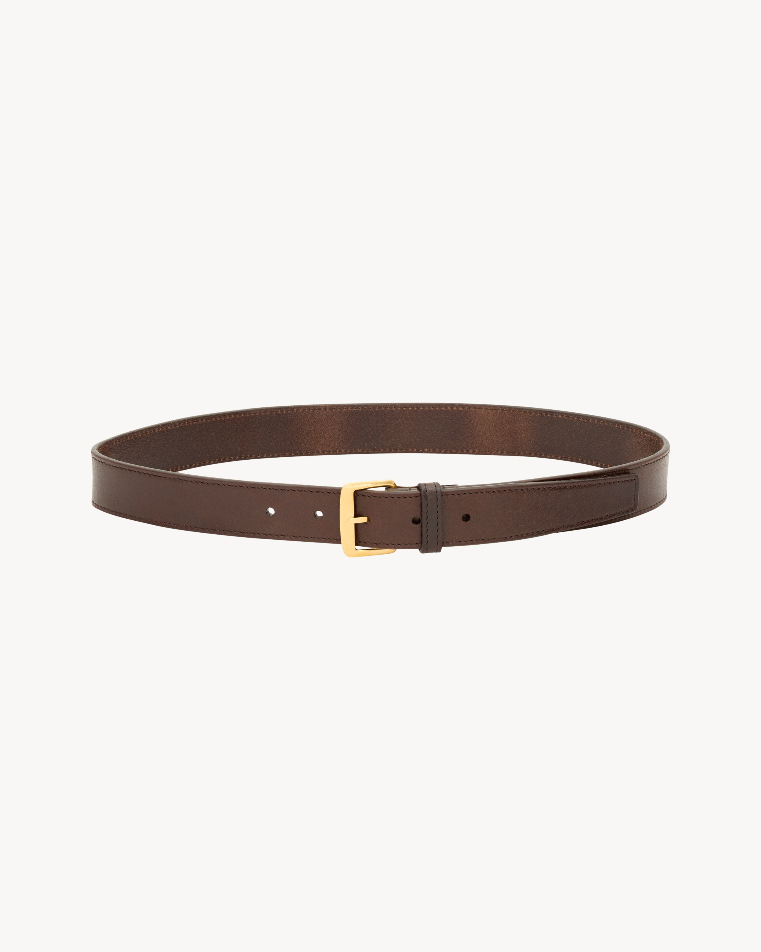 square buckle belt in leather