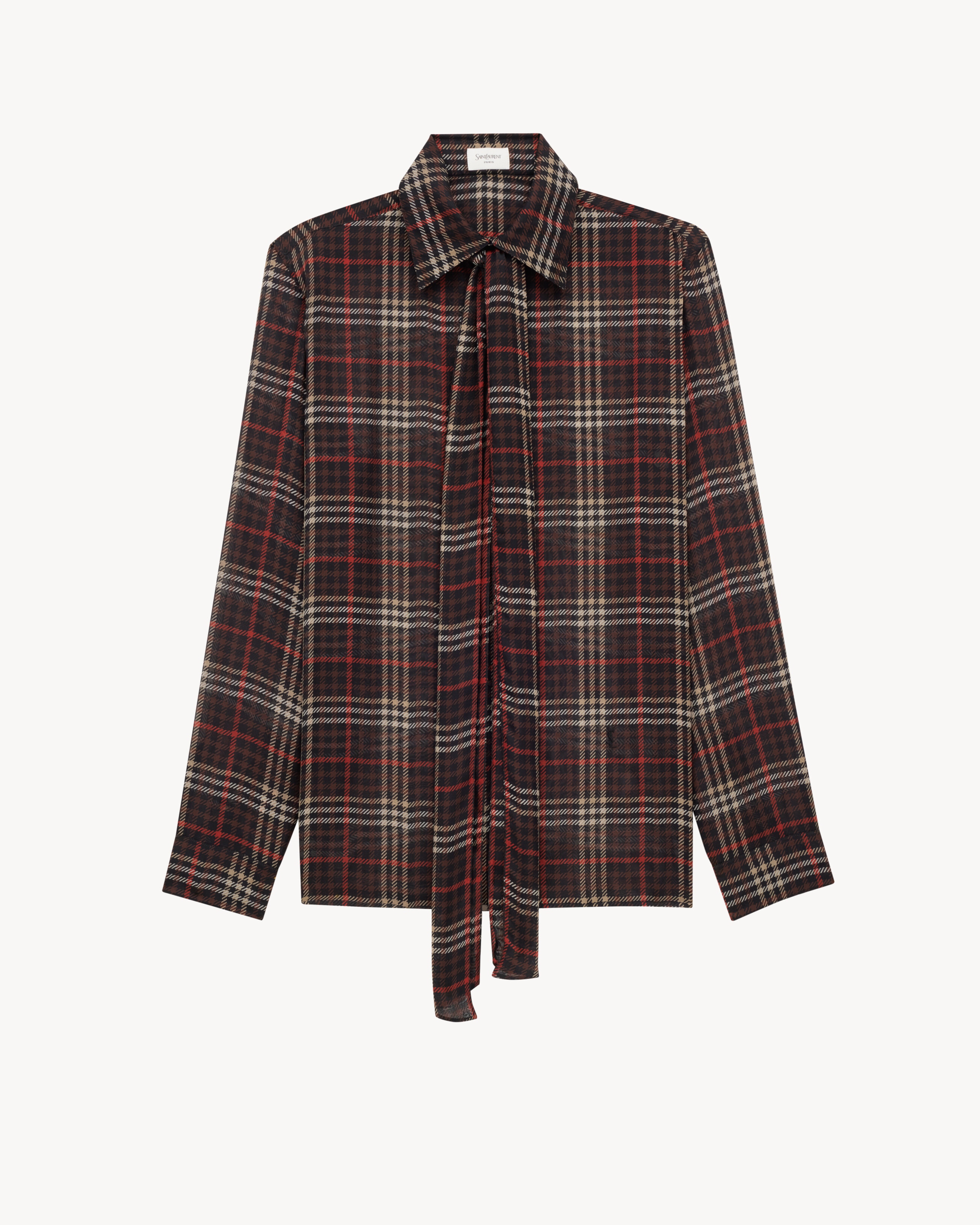 CASSANDRE shirt in tartan silk crepe