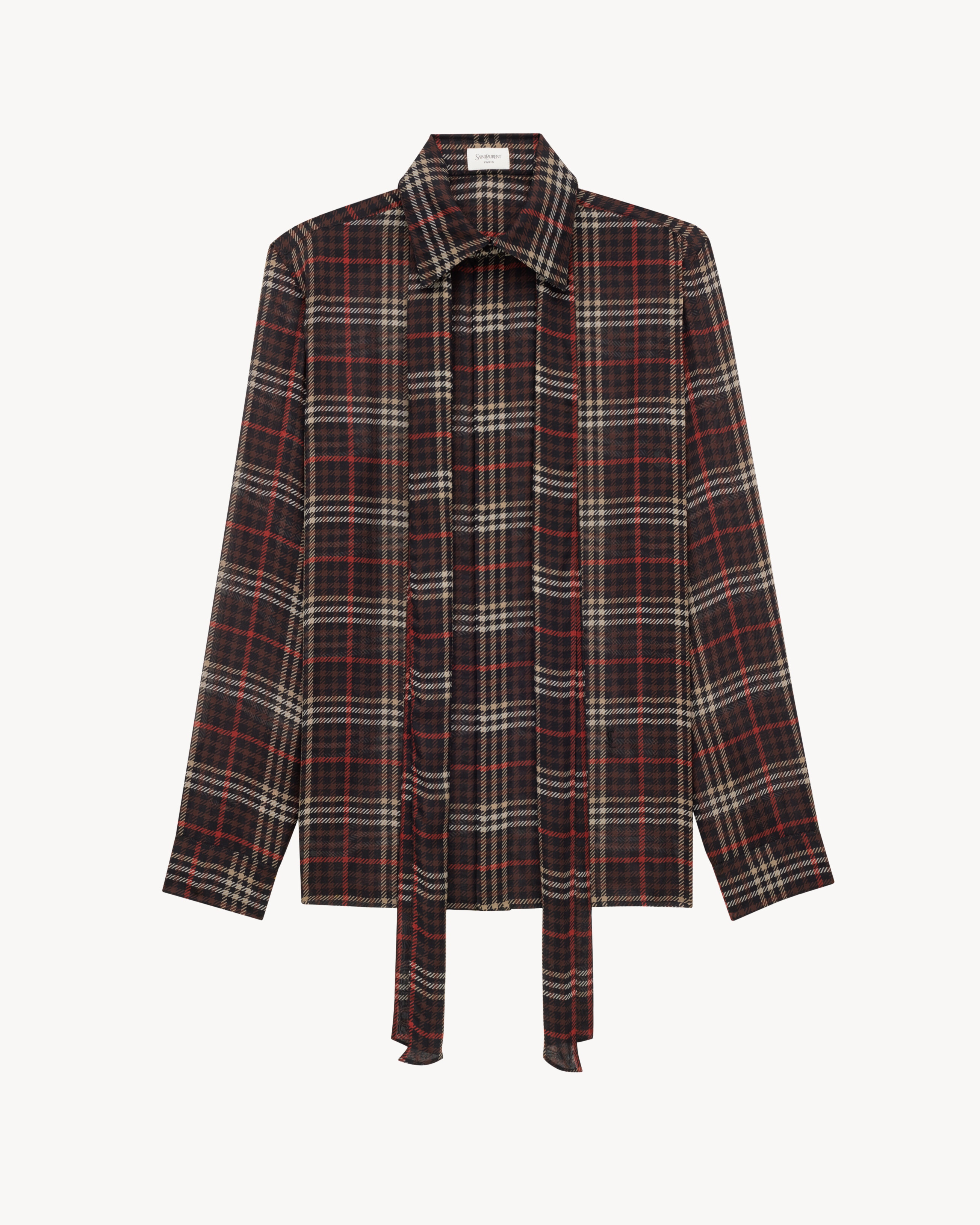CASSANDRE shirt in tartan silk crepe