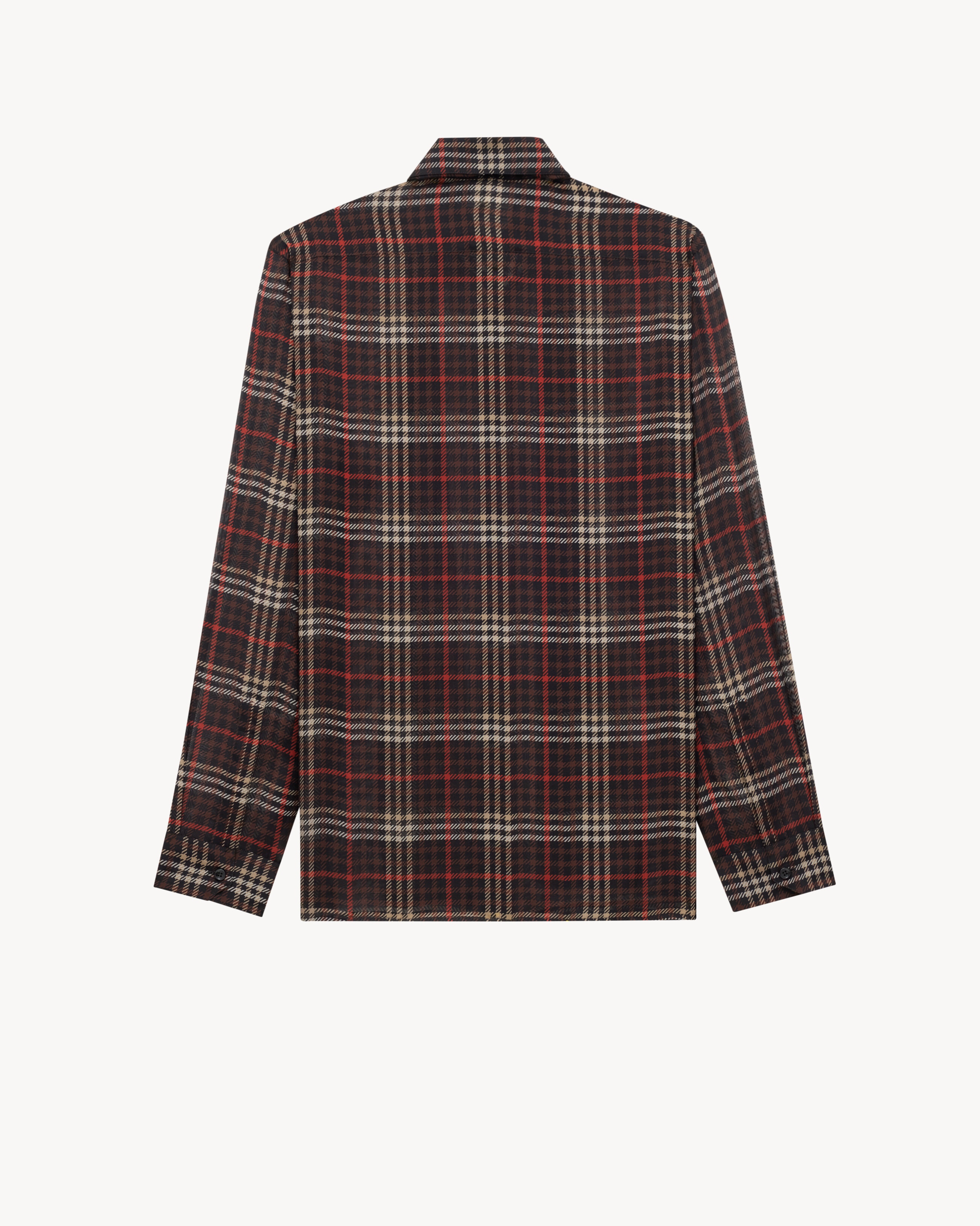 CASSANDRE shirt in tartan silk crepe