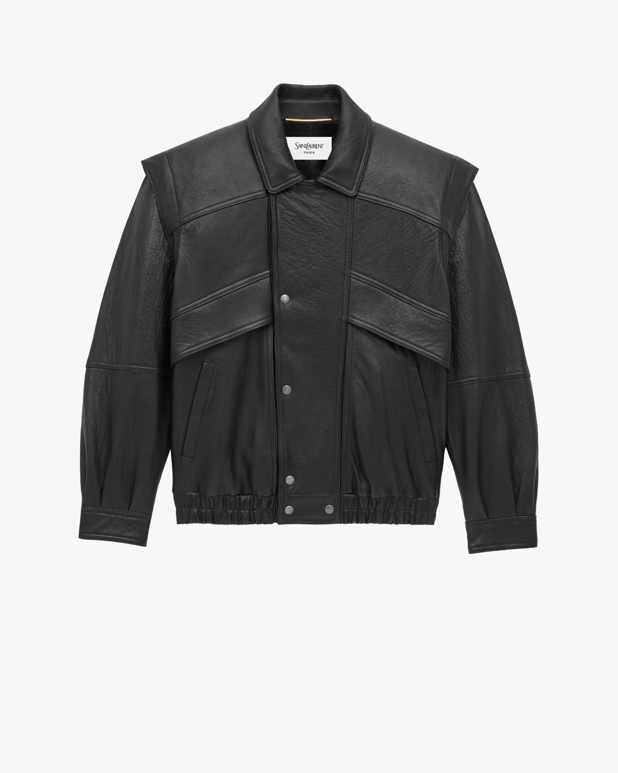 bomber jacket in bubbled lambskin