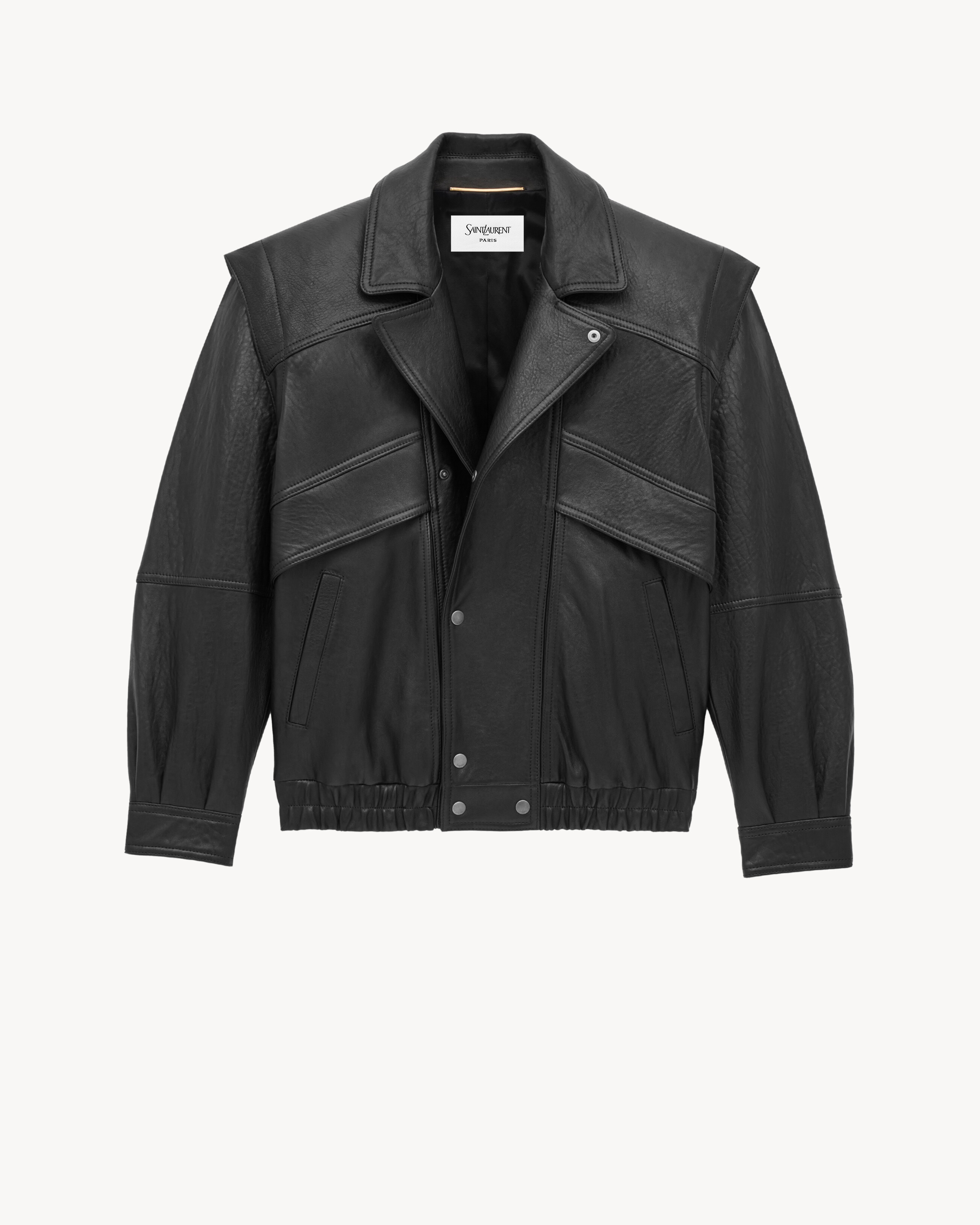 bomber jacket in bubbled lambskin