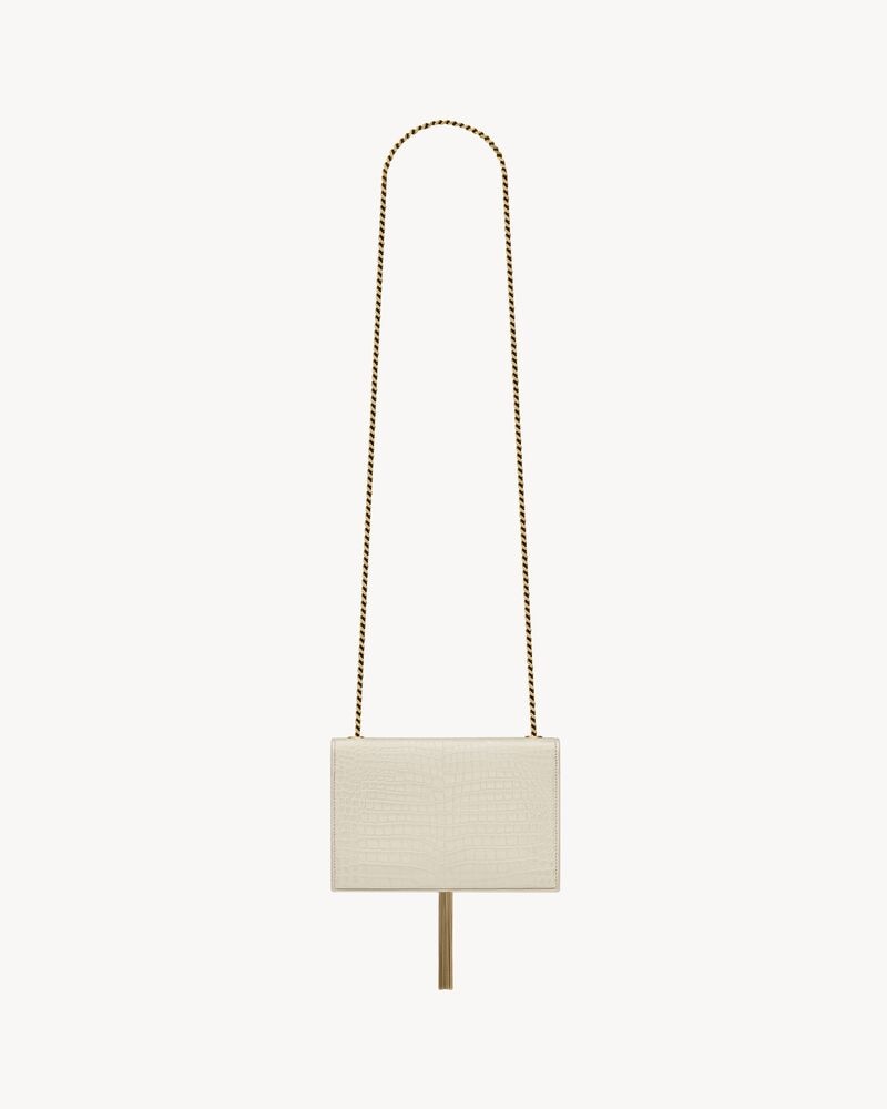 KATE SMALL TASSEL IN CROCODILE-EMBOSSED LEATHER