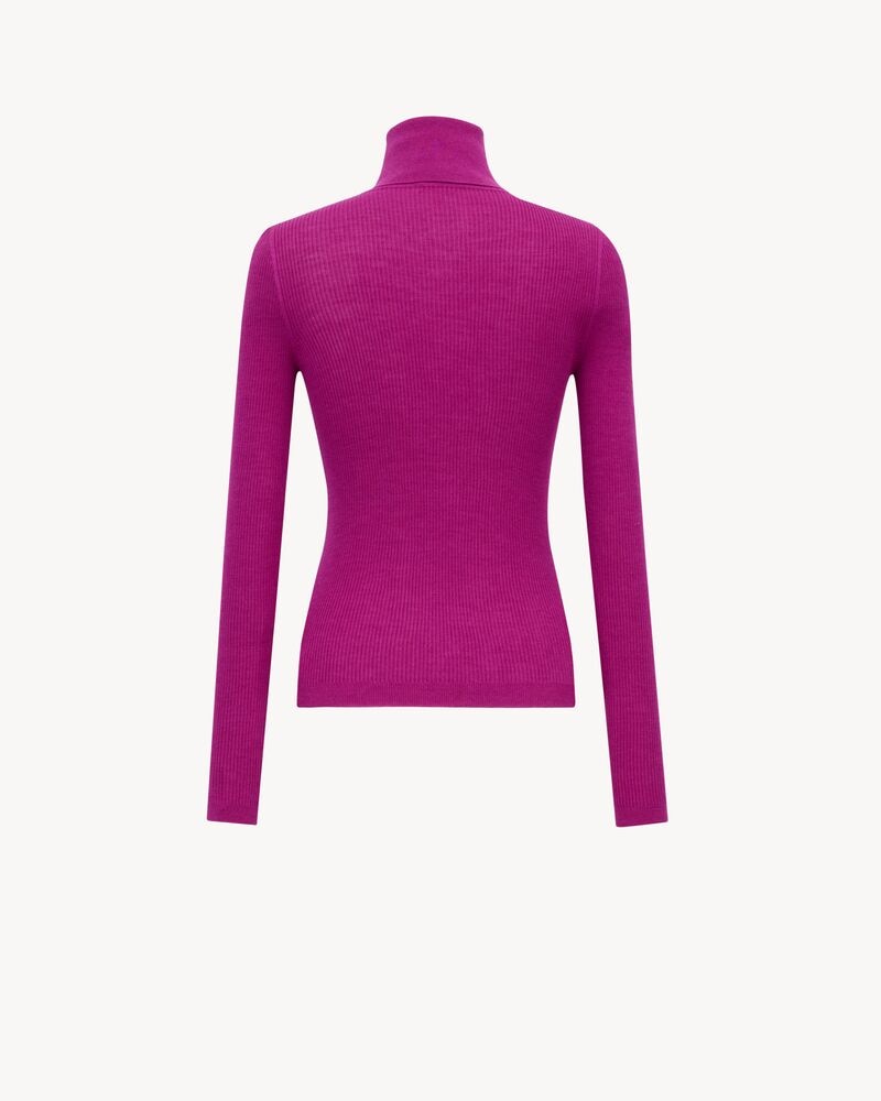 turtleneck top in cashmere, wool, and silk