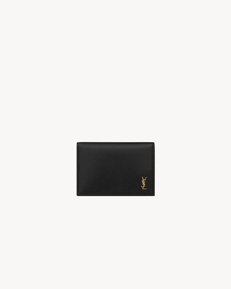 TINY CASSANDRE BUSINESS CARD CASE IN GLOSSY LEATHER