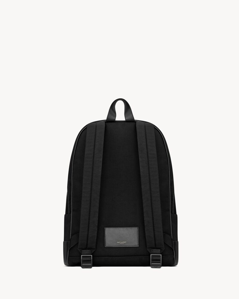 CITY backpack in nylon canvas and leather