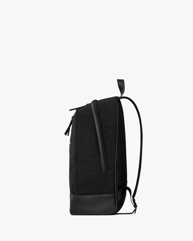 CITY backpack in nylon canvas and leather