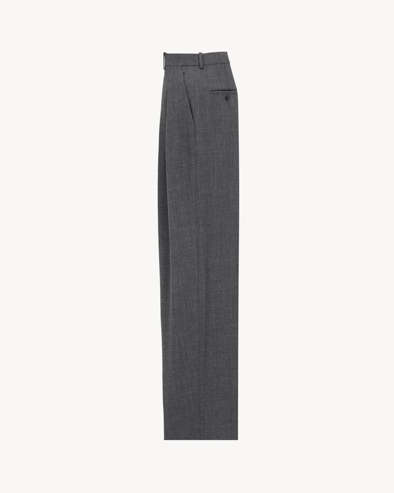 wide-leg pants in wool chiné