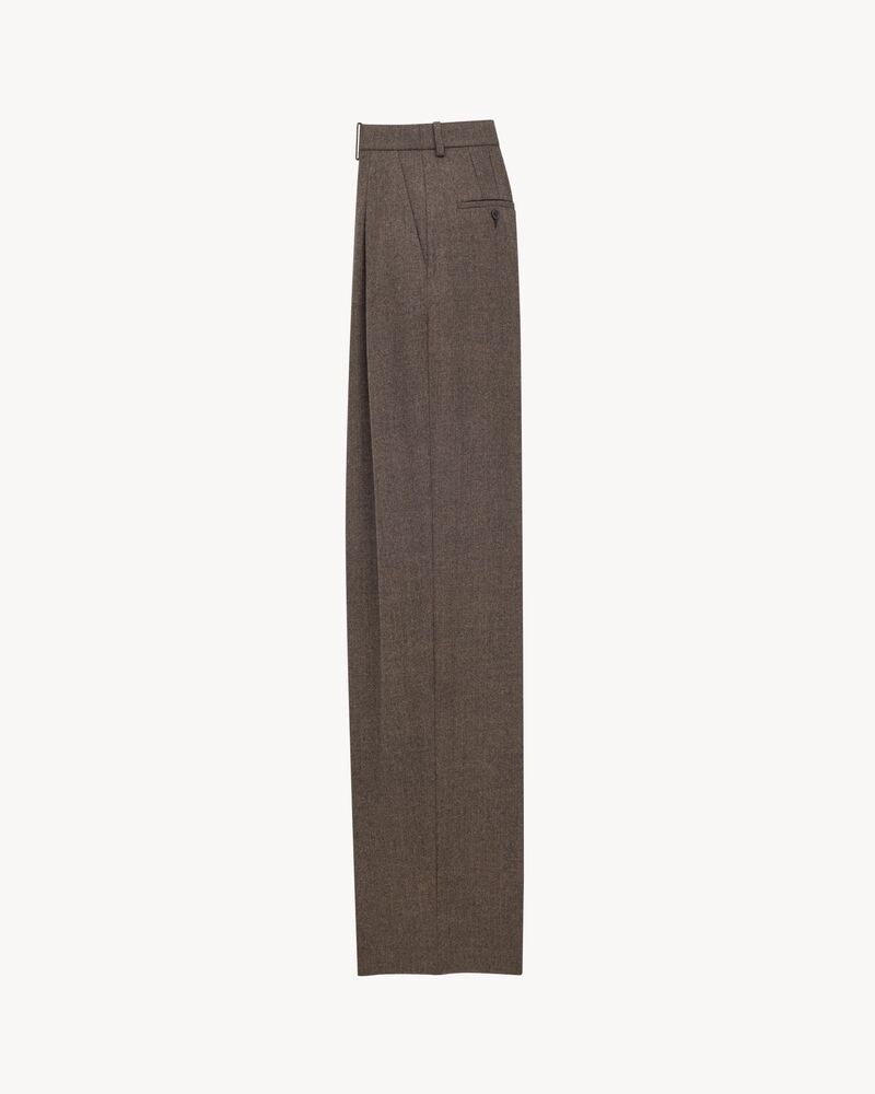 wide-leg pants in herringbone wool