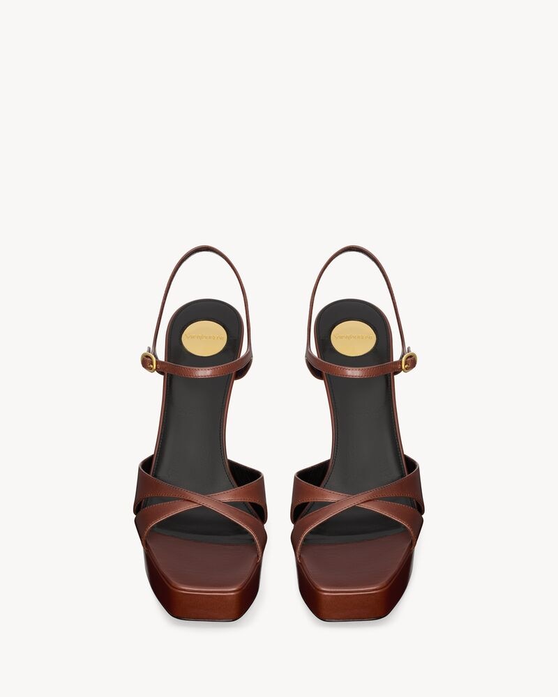 DEBBIE platform sandals in smooth leather
