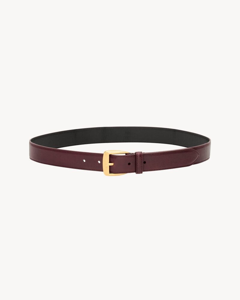 trapezoid belt in grained leather