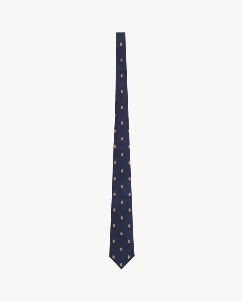 wide tie in medallion silk jacquard