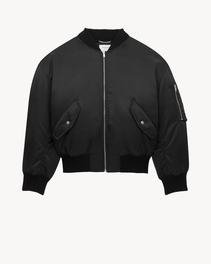 bomber jacket in water-repellent nylon serge