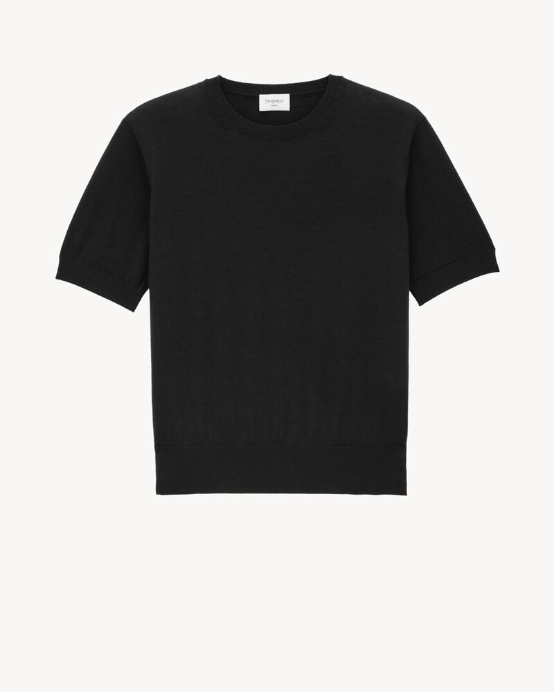 T-shirt sweater in wool