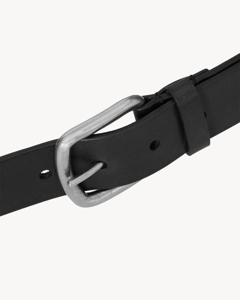 rectangular buckle belt in leather