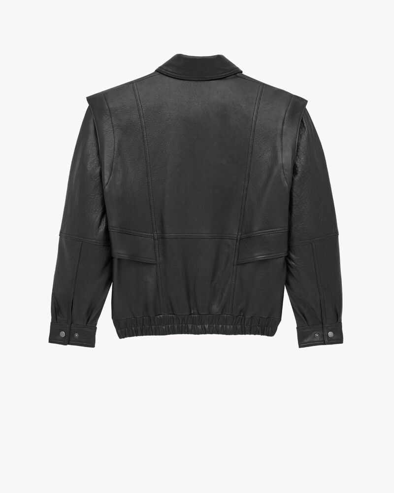bomber jacket in bubbled lambskin