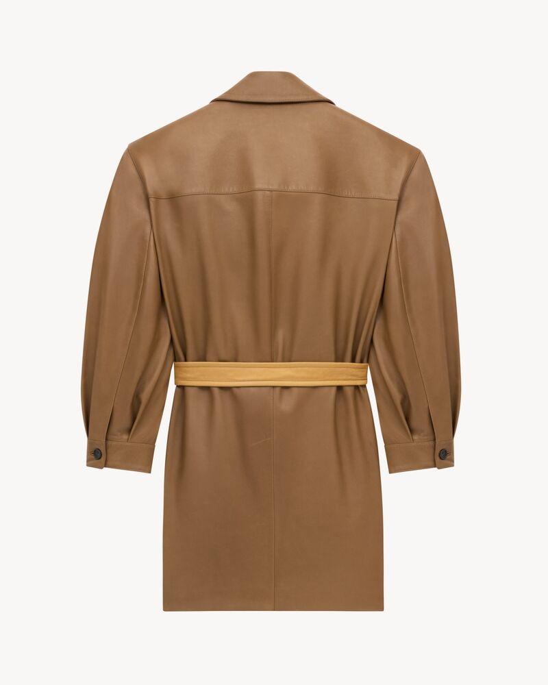 belted jacket in lambskin