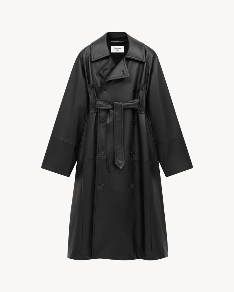 long coat in plunged lambskin