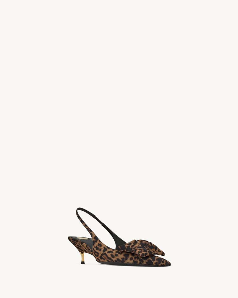 DAKOTA slingback pumps in leopard silk muslin