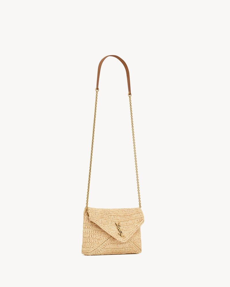 CASSANDRE chain pouch in raffia