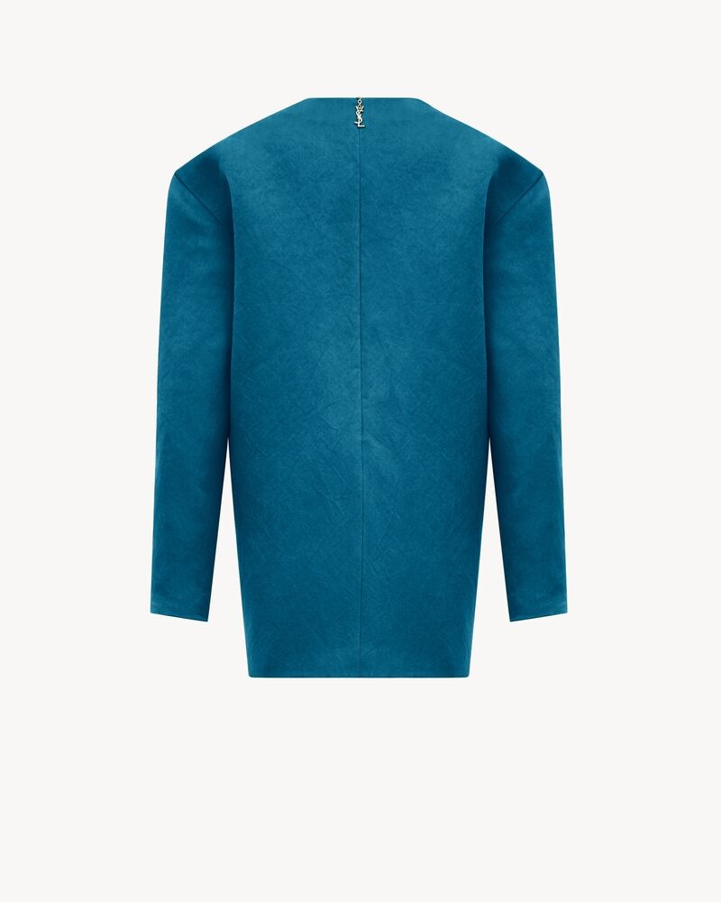 boxy dress in stonewash silk satin