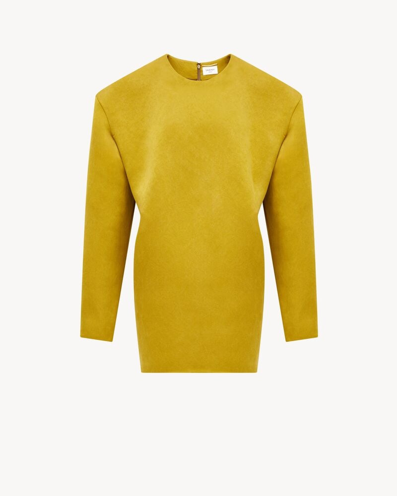 boxy dress in stonewash silk satin