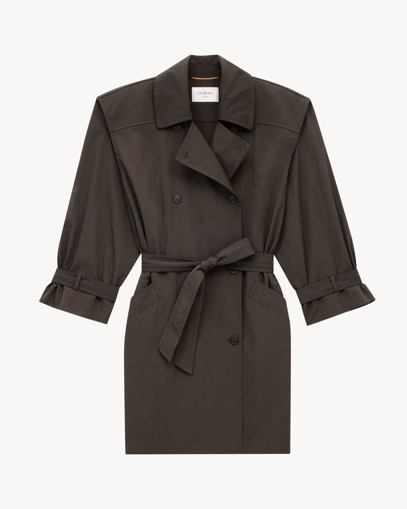 trench coat in crinkled nylon