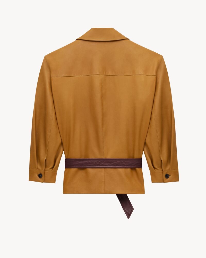 belted jacket in lambskin