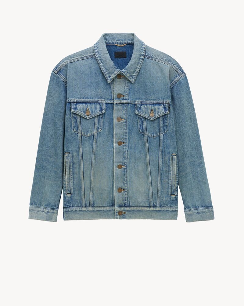 oversized jean jacket in 70'S blue trash denim