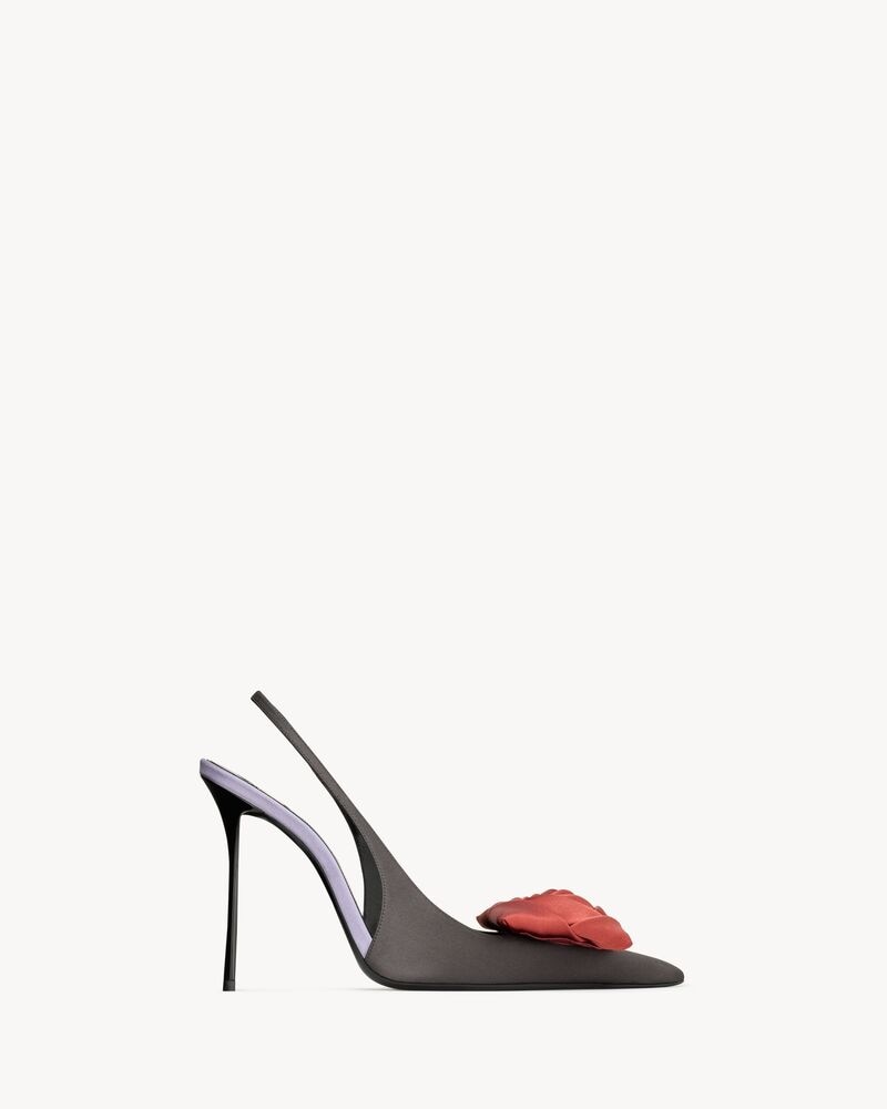 AMALIA slingback pumps in satin crepe