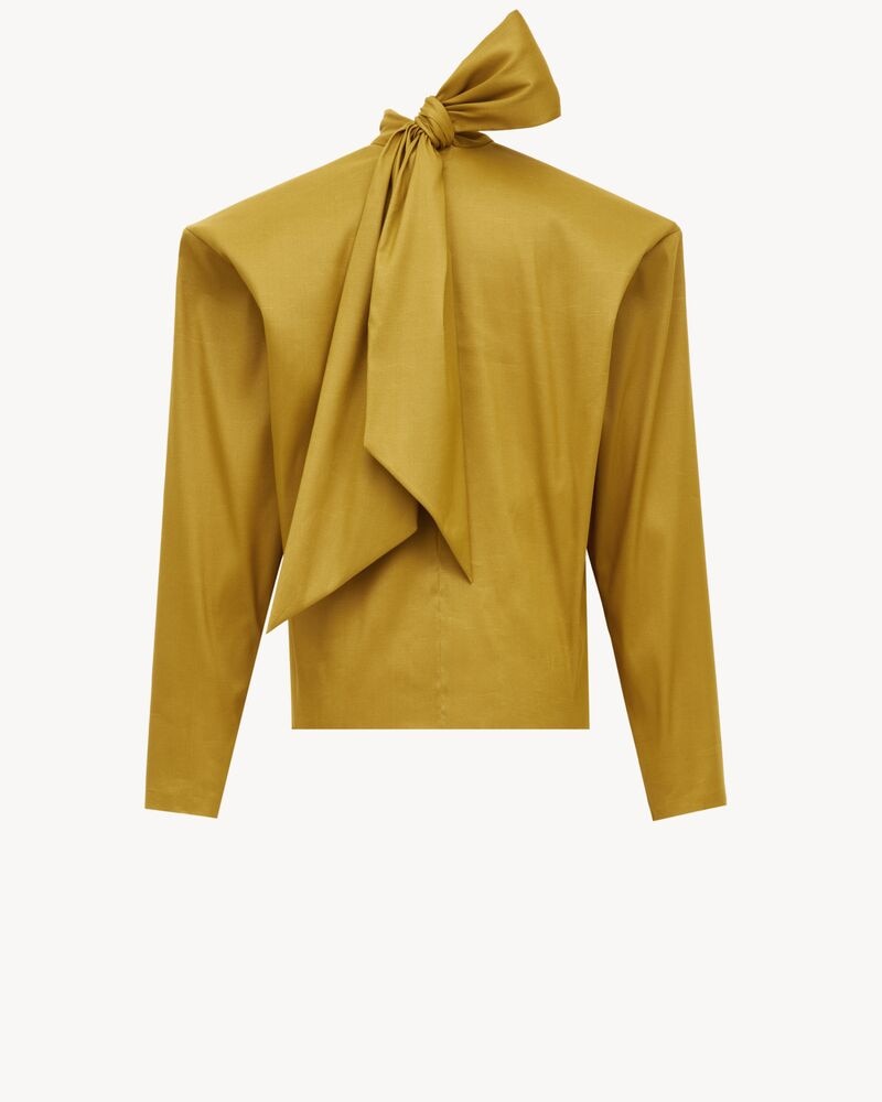 boxy lavallière top in organza