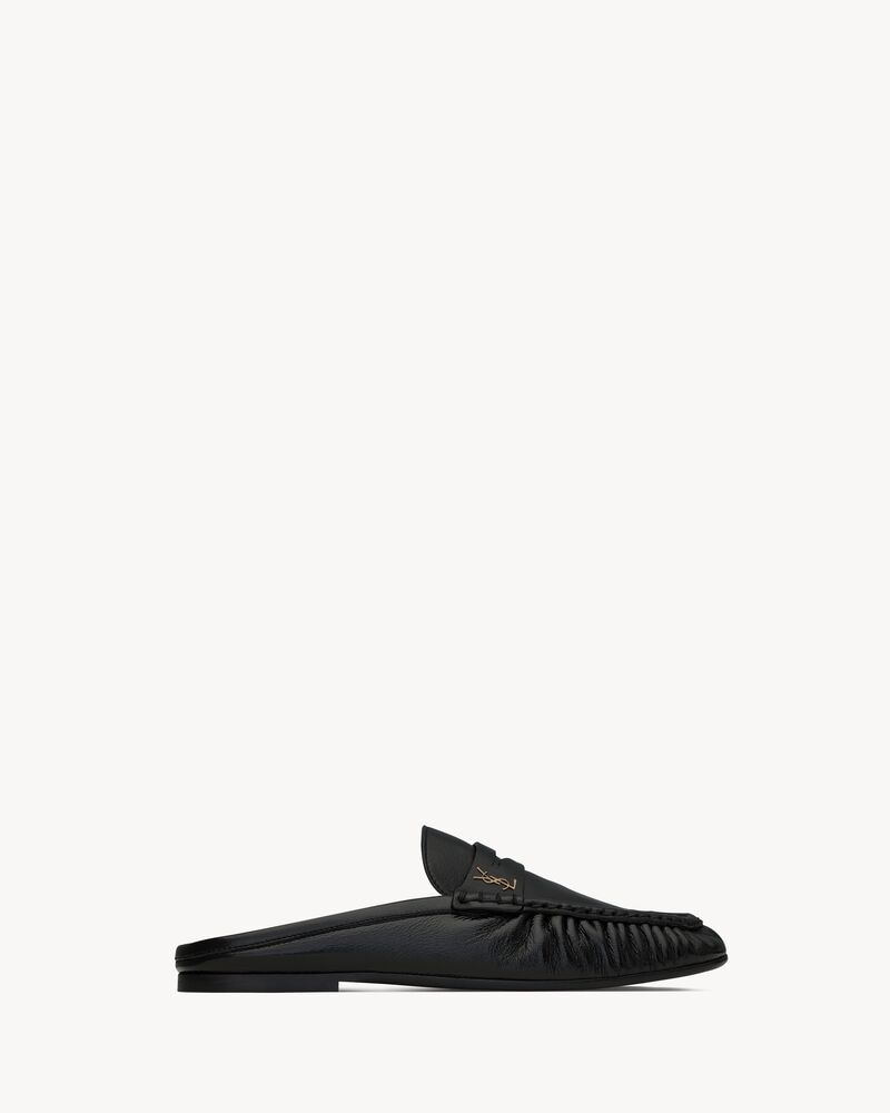 LE LOAFER mules in shiny creased leather