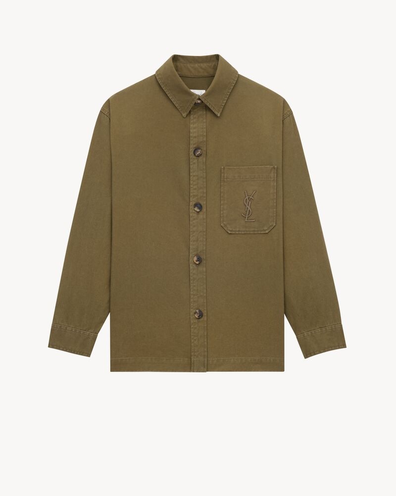 CASSANDRE overshirt in cotton and linen gabardine